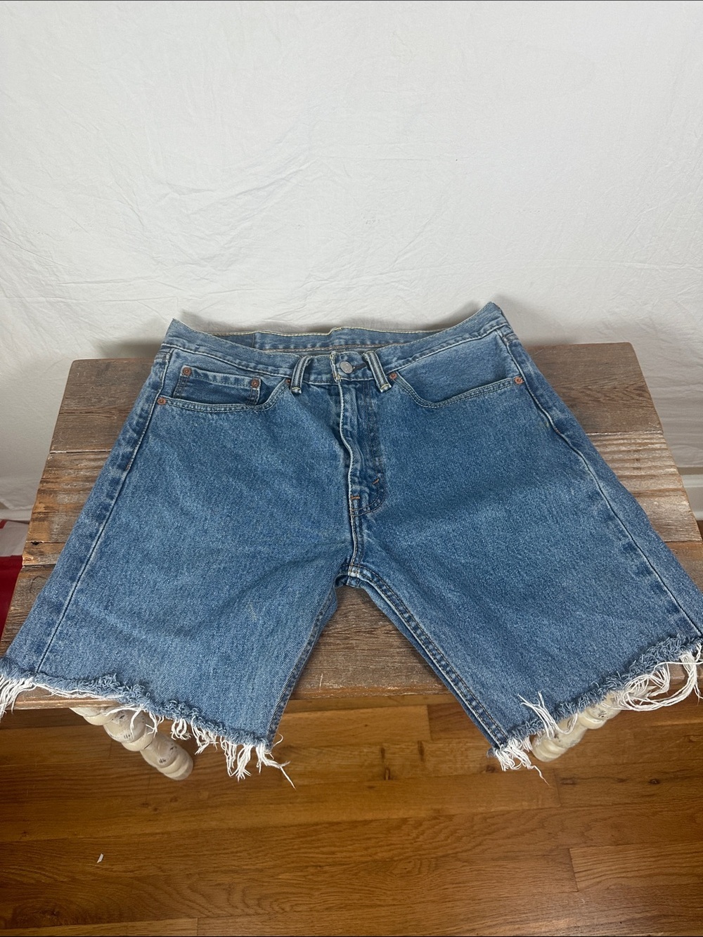 Levi's Medium Blue Cutoff Denim Shorts